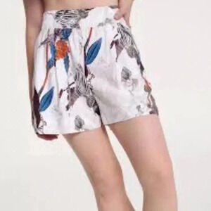 Calia women's mid rise floral inverted pleat pull on shorts size XS